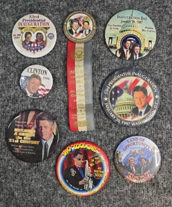 Vintage PRESIDENT BILL CLINTON Pinback Pin Button Badge Lot 90s Democrat - Picture 1 of 8