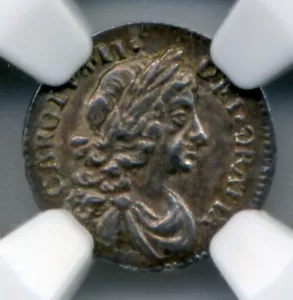 1674 England Penny, Charles II, Inverted G in Gratia - NGC AU58 - Picture 1 of 4