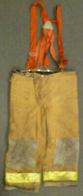 40x26 Janesville Tan Firefighter Pants W/ Suspenders Turnout Gear P034 • 73.33£