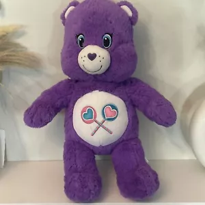 SHARE BEAR Purple Care Bears BUILD A BEAR WORKSHOP BAB plush 19" Lollipop heart - Picture 1 of 5