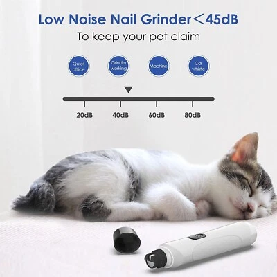 Electric Pet Nail Trimmer Dog Cat Grooming Tool Grinder Files Claws Clippers Kit - Image 1 of 4