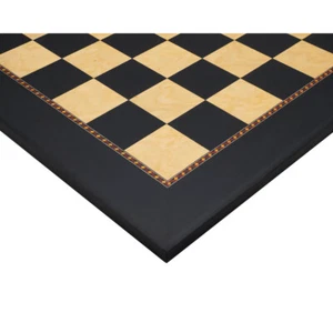 The Queen's Gambit Black Dyed Poplar and Ash Root Chess Board - Picture 1 of 4