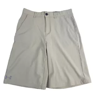 Under Armour Match Play Shorts Boys 20 Khaki Adjustable Waist - Picture 1 of 7