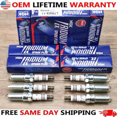 6P Genuine OEM Iridium IX Spark Plugs NGK #6509 LTR6IX-11 For 2011-15 Ford 5.0L - Image 1 of 4