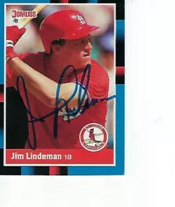 JIM LINDEMAN FIRMADO 1988 DONRUSS #540 - CARDENALES DE SAN LOUIS - Imagen 1 de 1
