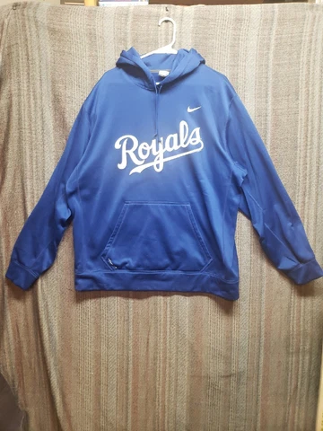 Nike Kansas City Royals Hoodie Mens XXL Blue Therma-Fit Pullover Authentic MLB Cover