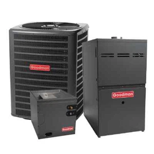 GOODMAN 2.5 TON 15.2 SEER2 AC & 80% AFUE 60K BTU GAS FURNACE SYSTEM - UPFLOW - Picture 1 of 5