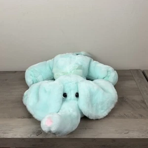 Vtg Commonwealth Floppy Elephant Mint Green Plush Stuffed Animal Laying Soft HTF - Picture 1 of 10