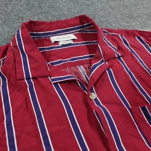 Urban Outfitters Shirt Mens L Red Rayon Loop Collar Camp Bowling Retro 12888 - Picture 1 of 9