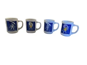 4 VINTAGE MORTON SALT "WHEN IT RAINS IT POURS" Coffee Mugs Preowned - Picture 1 of 10