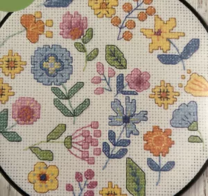 Bucilla Floral Menagerie Counted Cross Stitch Kit #49468E Colorful Flowers - Picture 1 of 3