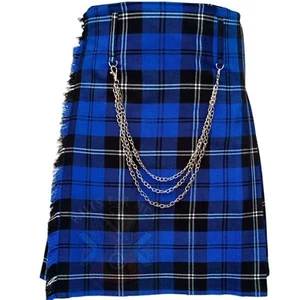 Clan Ramsay blau modern Tartan Kilt schottischer traditioneller Kilt 2 Seitentaschen - Bild 1 von 5