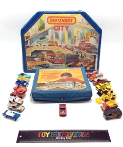 Vintage 1976 MATCHBOX CITY & Airport Playcase -As-Is- W/ 17 Cars - Picture 1 of 8