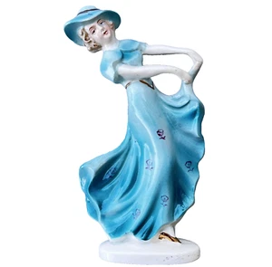 Vintage tanzende Dame Figur Keramik 6" handbemalt Japan - Bild 1 von 8