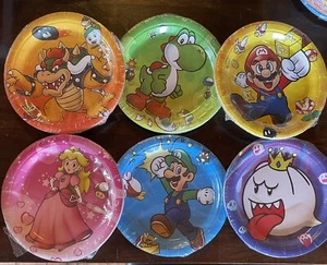 60 Super Mario Luigi Bowzer Youshi Paper Plate Set 10 each Styles Party Nintendo - Picture 1 of 3