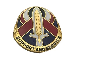 US Army Support and Service Unit Crest Pin Insignia Unknown C9 - Picture 1 of 6