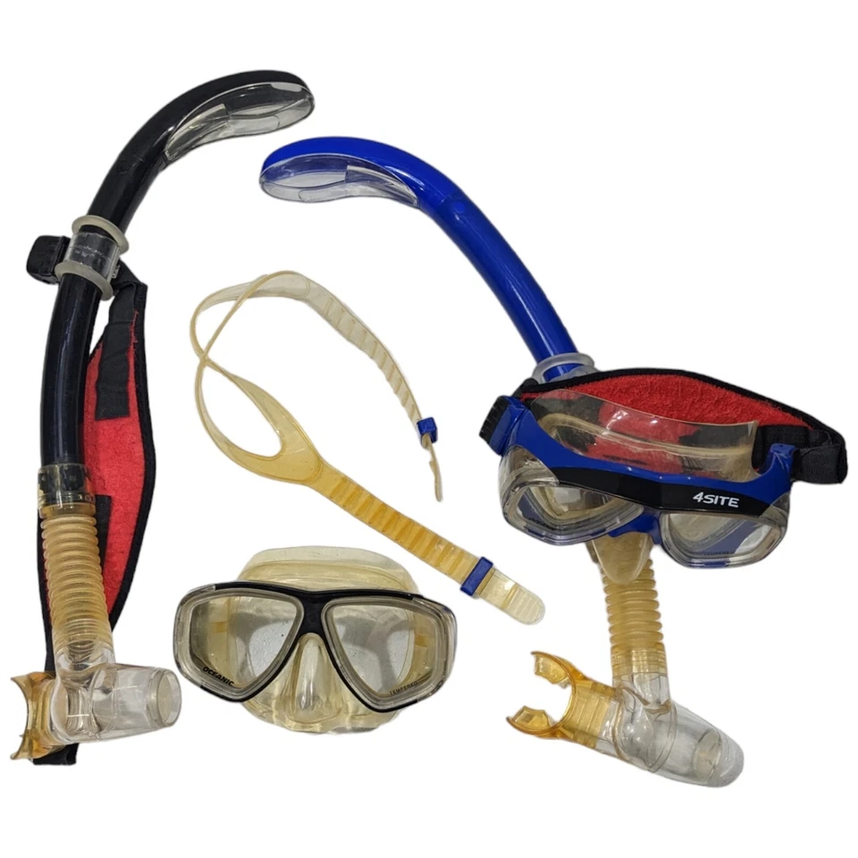 Oceanic Tempered Glass 4Site Scuba Diving Goggles 2 Pairs with Snorkels - Image 1 of 4