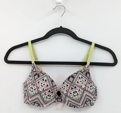 Sujetador Victoria's Secret ROSA Para Mujer 34B Verde Geométrico Push Up Usar En Todas Partes** Foto 1 de 4
