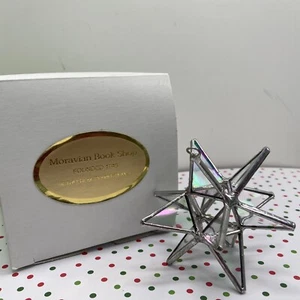 Vintage Art Deco Style Moravian Stars Iridescent Leaded Glass Ornament~Excellent - Picture 1 of 8