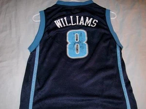 Deron Williams 8 Utah Jazz NBA adidas Blue scr prt Jersey Boys Medium 10-12 - Picture 1 of 2