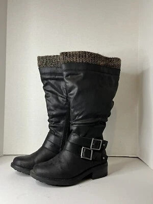 Torrid Black Sweater Top Knee Boots Wide Calf Sz 7W - Image 1 of 4