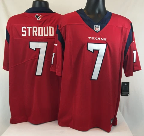 C.J. (CJ) Stroud Jersey Houston Texans Red #7 NEW 2023 Stitched Jersey Cover