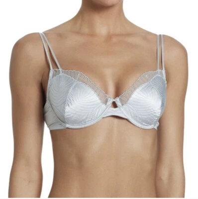 Sujetador Josie Natori Base Plie Bordado Demi en Plata Talla 30B EE. UU. NUEVO Foto 1 de 4