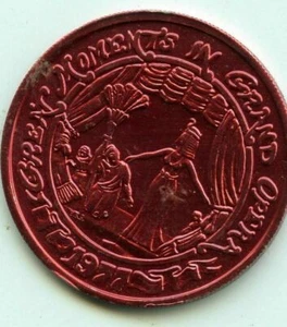 Mardi Gras Doubloon Krewe of Cleopatra 1977 rojo aluminio - Imagen 1 de 2