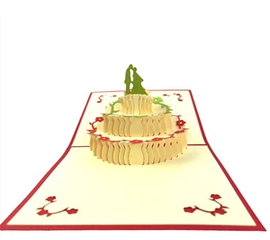 BC Worldwide Ltd handmade 3D popup card wedding cake bride groom congratulations - Picture 1 of 5