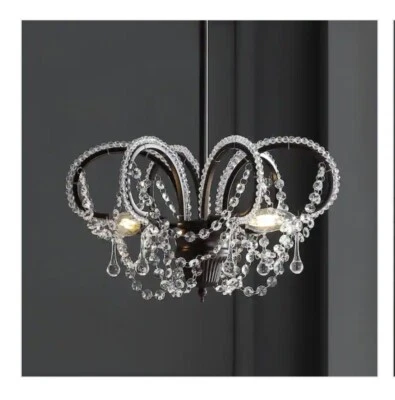 JONATHAN Y Lighting JYL9521A Bronze Caroline 3-Light 16"W Led Crystal Chandelier - Image 1 of 3