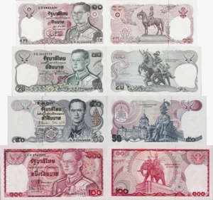 Thailand 1978-1985ND set 4 pcs 10+20+50+100 baht - Pick 87-90 UNC - Picture 1 of 1