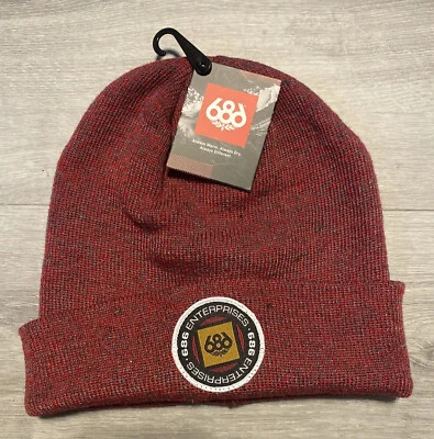 Nuevo 686 Enterprises Gorro Melange Rojo Brezo Nieve Frío Invierno Foto 1 de 4