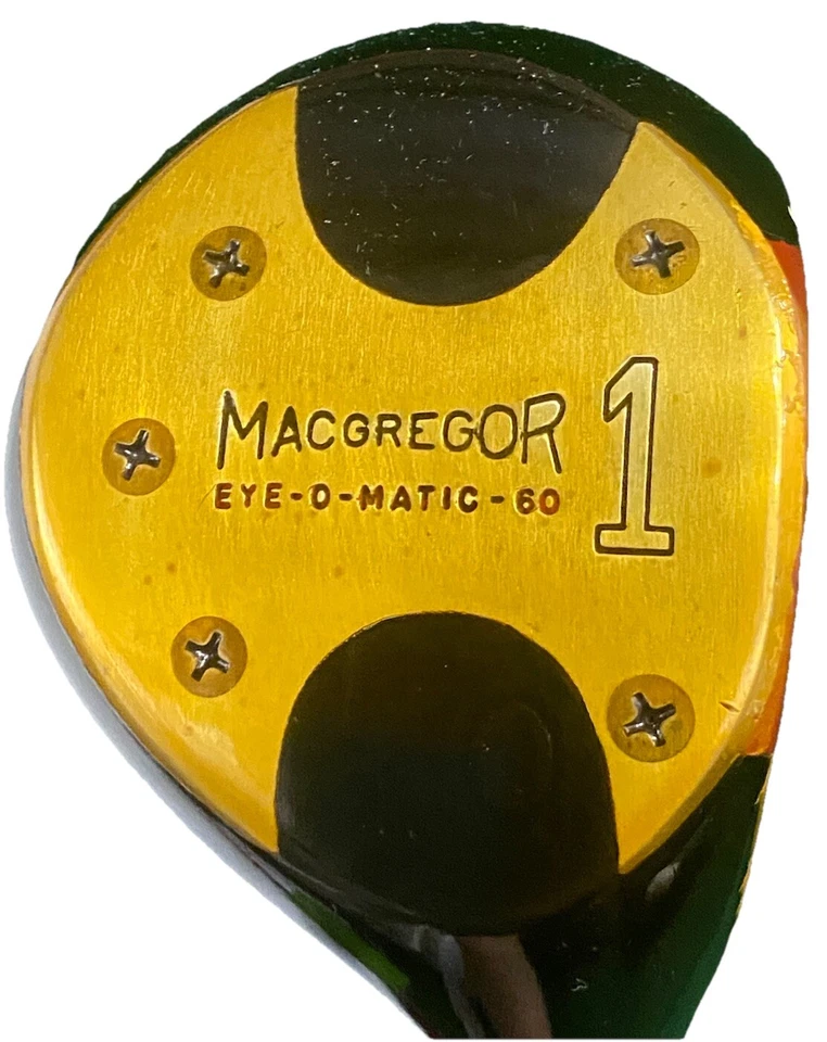 Macgregor Eye-O-Matic 60 PT1W Persimmon Driver 右握 钢质 43 英寸 修饰美容 HC — 第 1/4 张图片