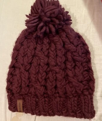 Burton Snowboards Marrón Acrílico Tejido Invierno Pom Pom Sombrero Gorro Talla Única Foto 1 de 4