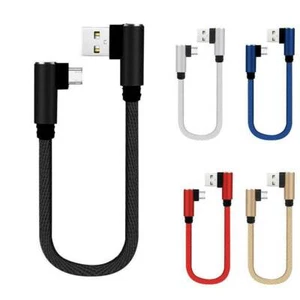 25cm 90 Degree Right Angle Type C Charger Fast Charge Micro USB Charging Cable - Picture 1 of 15