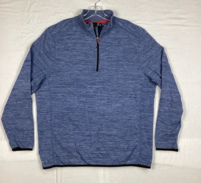 Pullover Avalanche 1/4 cremallera rendimiento azul grande para hombre Foto 1 de 4
