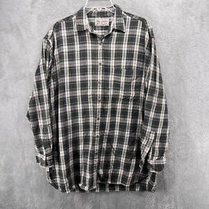 Abercrombie and Fitch Shirt Mens Large Brown Green Plaid Long Sleeve Flannel