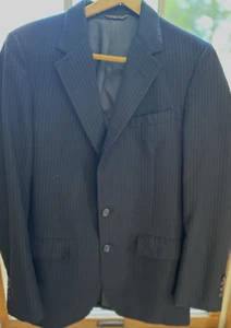 John Weitz By Palm Beach Vintage 2-piece Wool Suit Navy Pinstripe Sz 42L EUC - Picture 1 of 4