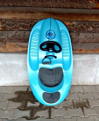 Ski Bob, Holzschlitten, L:120cm, passende Rückenstütze, Pumuckel KD Ski`s, 80cm, - Bild 1 von 4