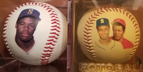 1987 VINTAGE KEN GRIFFEY JR. & KG SR. FOTOBALL MARINERS/REDS  FOTOBALL IN CASE Cover