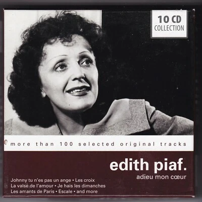 EDITH PIAF - ADIEU MON COEUR - 10 CD Box - 100 ORIGINAL TRACKS/ CD'S NEAR MINT! - Bild 1 von 2