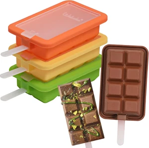 Silicone Popsicle Molds for Dubai Chocolate Ice Cream Bar, Ice Pop Mold with Pop - Picture 1 of 12