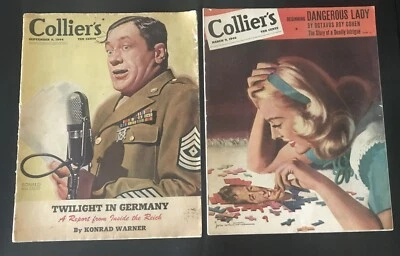 2 COLLIER'S MAGAZINES SEPT 9 1944 END OF WAR II IN GERMANY & MARCH 9, 1946 TEENS - Image 1 of 4