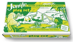 Marx Jungle with Large Wild Animals Play Set Box - Picture 1 of 3
