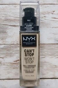 NYX Professional Makeup Can't Stop Won't Stop PALE Matte Finish 24-HR Foundation - Picture 1 of 4