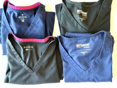 4 Medical Scrub Tops from Med Couture & Grey's Anatomy ( BARCO) Women’s XL - Image 1 of 4