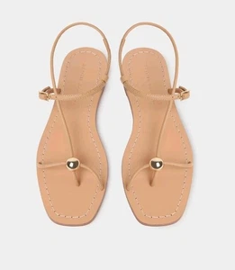 Loeffler Randall Lara Damen-Sandalen US 10 Dune Leder eckige Zehenpartie  - Bild 1 von 9