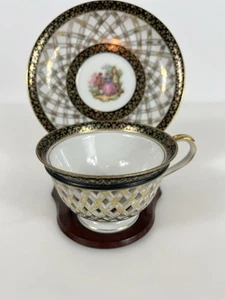 Vintage Shofu Porzellan 4 in Tescup 6 in Untertasse - Bild 1 von 7