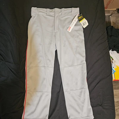 Wilson Baseball Pants Style WTA4232, Gray With Red Piping, Youth XL - Image 1 of 4