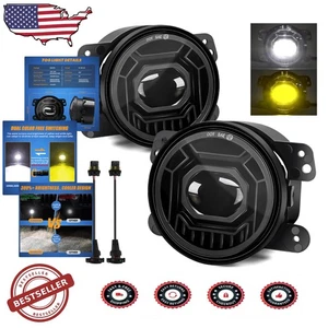 High-Performance 4" LED Fog Lights for Jeep JK JLU, Dual Color - Picture 1 of 10